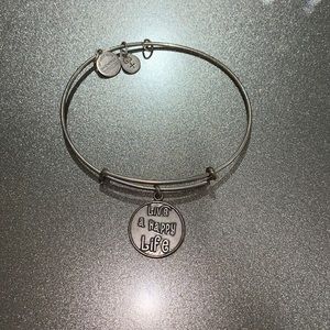 Alex & Ani silver adjustable live a happy life bracelet